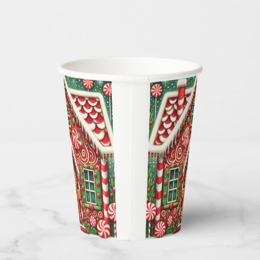 Schattigee, grillige peperkoek man & huis papieren bekers (Rechts)