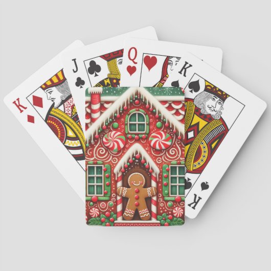 Schattigee, grillige peperkoek man & huis pokerkaarten (Achterkant)