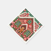 Schattigee, grillige peperkoek man & huis servet (Hoek)