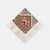 Schattigee, grillige peperkoek man & huis servet (Hoek)