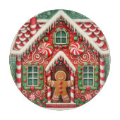 Schattigee, grillige peperkoek man & huis snijplank (Voorkant)