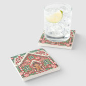 Schattigee, grillige peperkoek man & huis stenen onderzetter (Zijkant)