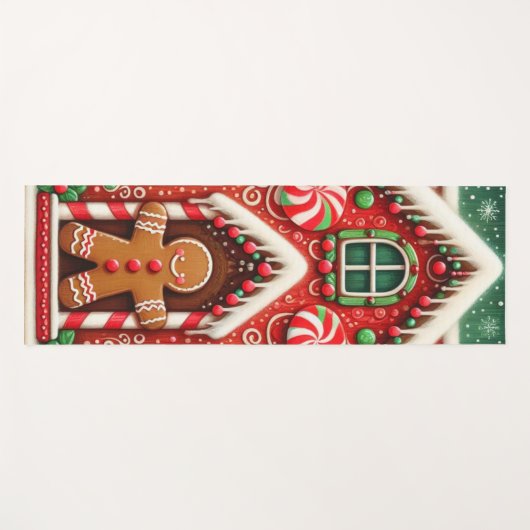 Schattigee, grillige peperkoek man & huis yogamat (Voorkant (horizontaal))