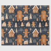 Schattigee grillige peperkoek mannen kerst cadeaupapier (Vlak)