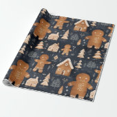 Schattigee grillige peperkoek mannen kerst cadeaupapier (Uitgerold)