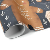 Schattigee grillige peperkoek mannen kerst cadeaupapier (Rol Hoek)