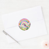 Schattigee grillige regenboog Verjaardag stickers (Envelop)
