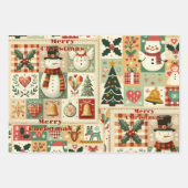 Schattigee grillige retro Waterverf kerst Inpakpapier Vel (Voorkant 3)