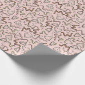 Schattigee & grillige roze hart worm-ing wensen Ba Cadeaupapier (Hoek)