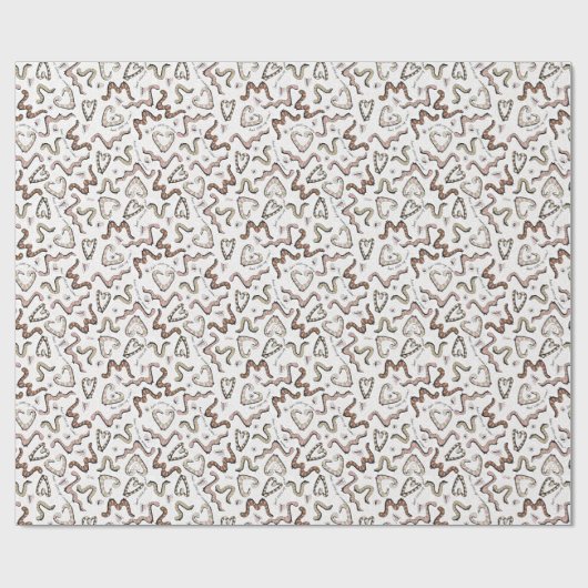 Schattigee & grillige roze hart worm-ing wensen Ba Cadeaupapier (Vlak)