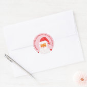 Schattigee grillige roze rode vrolijke kerstman ronde sticker (Envelop)