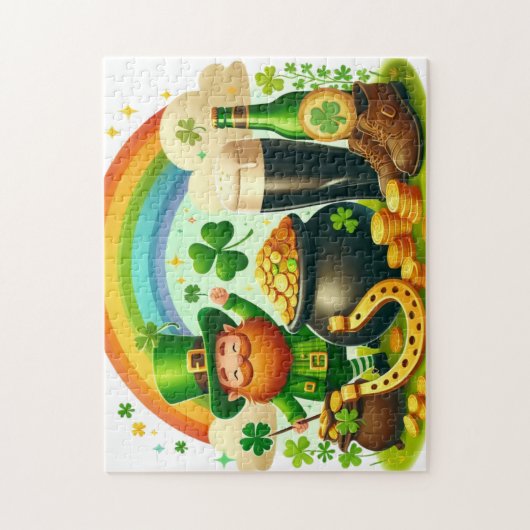 Schattigee, grillige Saint Patrick's Day Legpuzzel (Verticaal)
