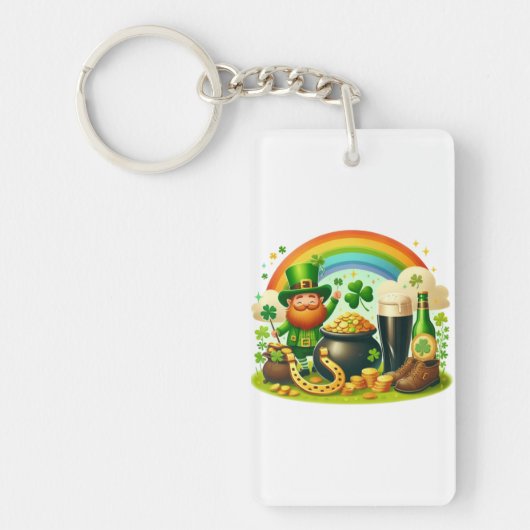 Schattigee, grillige Saint Patrick's Day Sleutelhanger (Voorkant)