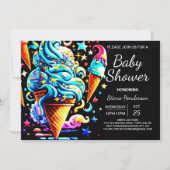 Schattigee grillige schep ijsje jongen Baby shower Kaart (Voorkant)