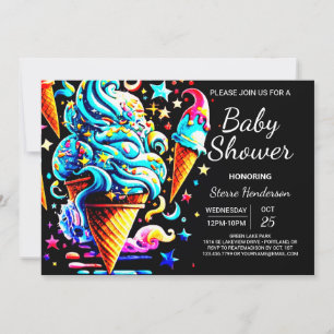 Schattigee grillige schep ijsje jongen Baby shower Kaart