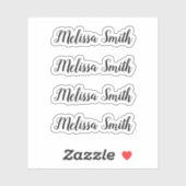 Schattigee grillige script gepersonaliseerde naam sticker (Vel)