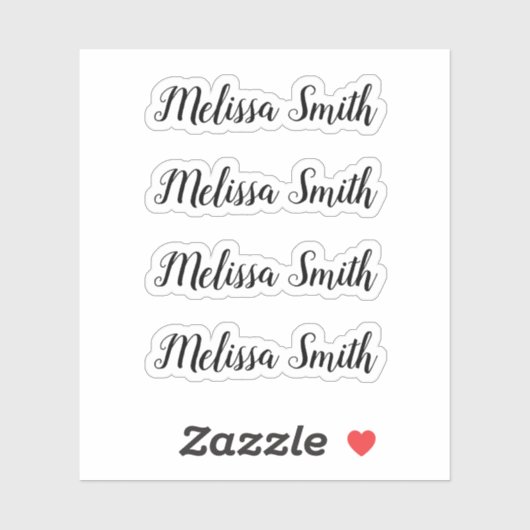 Schattigee grillige script gepersonaliseerde naam sticker (Vel)