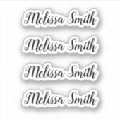 Schattigee grillige script gepersonaliseerde naam sticker (Voorkant)