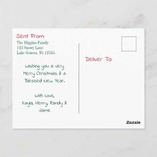 Schattigee grillige sneeuwman in de buitenwijken k briefkaart (Achterkant)