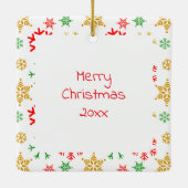 Schattigee grillige sneeuwman in de buitenwijken k keramisch ornament (Achterkant)