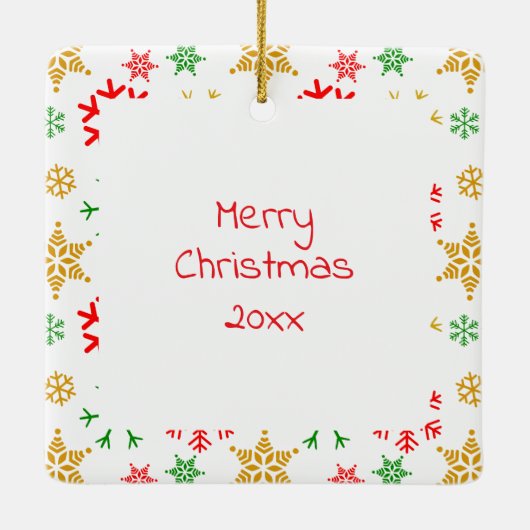 Schattigee grillige sneeuwman in de buitenwijken k keramisch ornament (Achterkant)