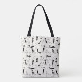 Schattigee grillige speelse slinky zwarte katten tote bag (Achterkant)