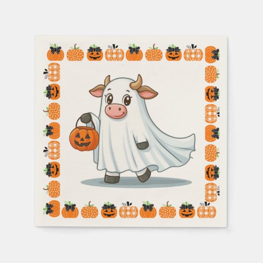 Schattigee, grillige, spook koe servet (Voorkant)