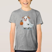 Schattigee, grillige, spook koe Tri-Blend shirt (Voorkant)