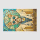 Schattigee grillige Steampunk Yorkie Dog Y7 Decoup Tissuepapier (Voorkant)