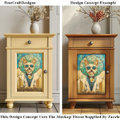 Schattigee grillige Steampunk Yorkie Dog Y7 Decoup Tissuepapier