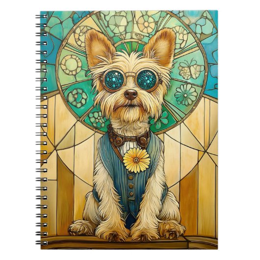 Schattigee grillige steampunk Yorkie Dog Y7 Novelt Notitieboek (Voorkant)