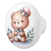 Schattigee grillige teddybeer Baby kamer Keramische Knop (Rechts)