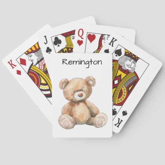 Schattigee grillige teddybeer eenhoorn pokerkaarten (Achterkant)