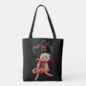 Schattigee grillige teddybeer kerst tote bag (Achterkant)