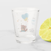 Schattigee grillige teddybeer thema baby boy showe shot glas (Achterkant)