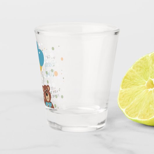Schattigee grillige teddybeer thema baby boy showe shot glas (Rechts)