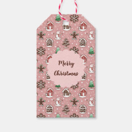 Schattigee grillige vakantie cookie patroon kerst cadeaulabel