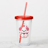 Schattigee grillige valentijns puppy acryl drinkbeker (Achterkant)