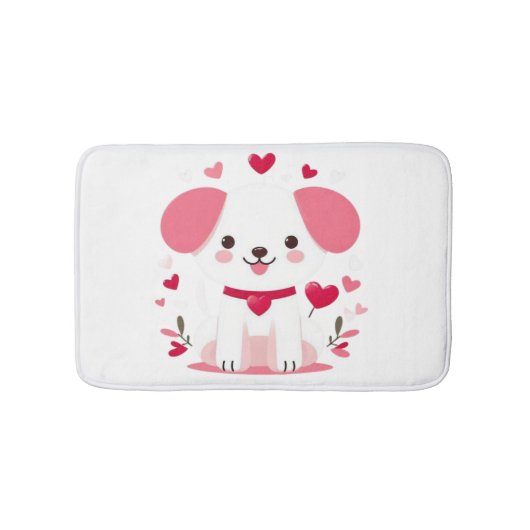 Schattigee grillige valentijns puppy badmat (Voorkant)