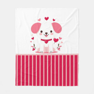 Schattigee grillige valentijns puppy fleece deken