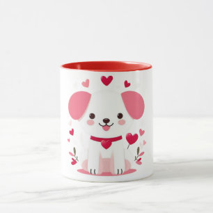 Schattigee grillige valentijns puppy mok