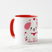 Schattigee grillige valentijns puppy mok (Voorkant links)