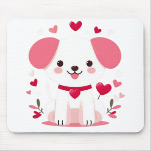 Schattigee grillige valentijns puppy muismat