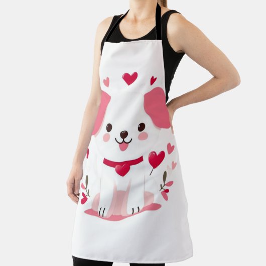 Schattigee grillige valentijns puppy schort (Insitu)