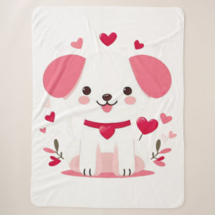 Schattigee grillige valentijns puppy sherpa deken