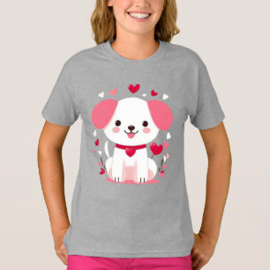 Schattigee grillige valentijns puppy t-shirt