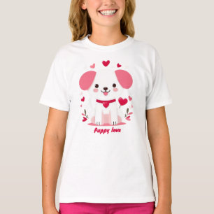 Schattigee grillige valentijns puppy t-shirt