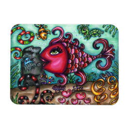 Schattigee grillige vis Sealife originele kunst Magneet