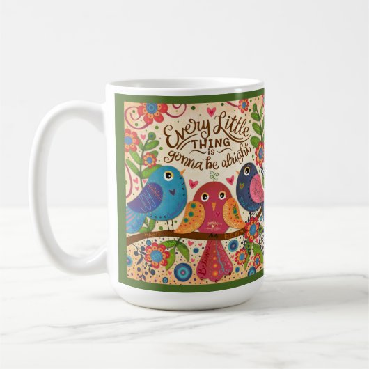 Schattigee grillige vogels inspirerende offerte ab koffiemok (Links)