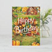 Schattigee grillige warme herfst Herfst Happy Birt Kaart (Staand voorkant)